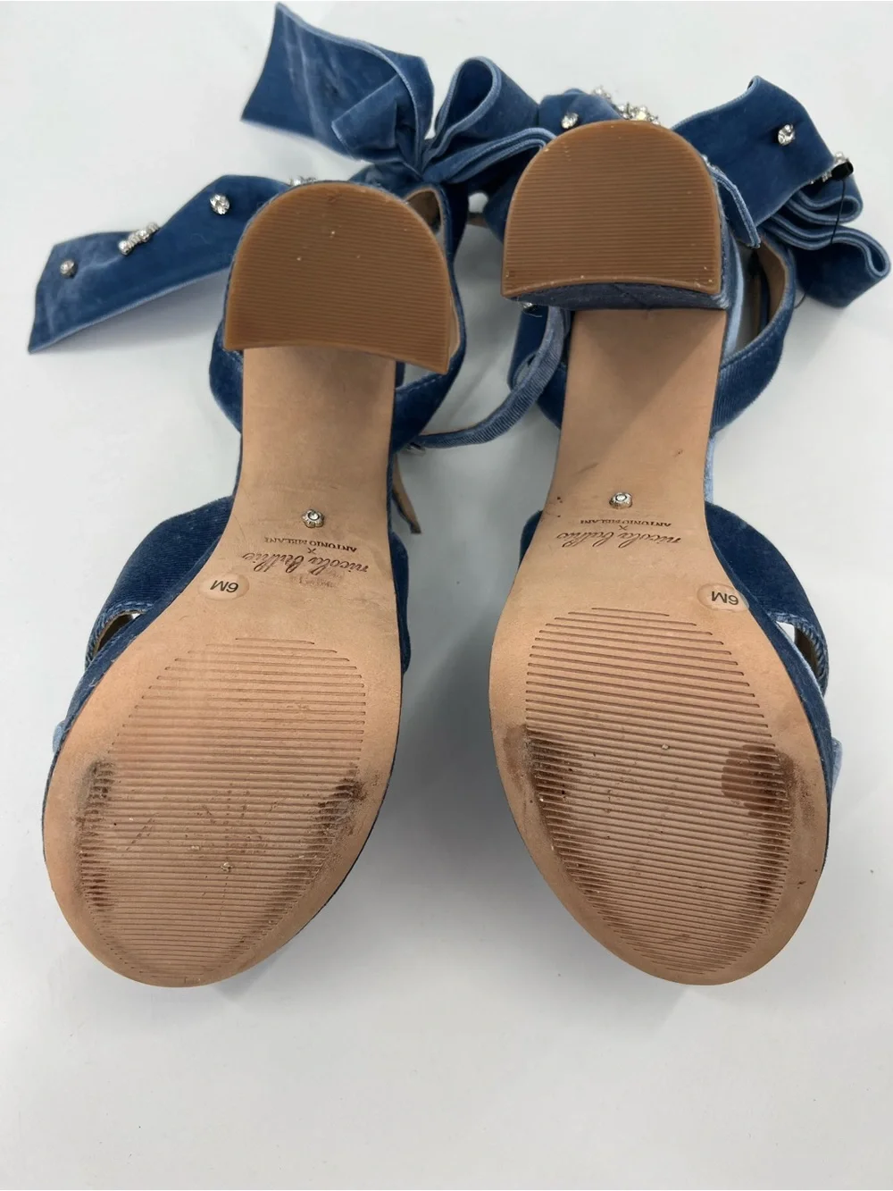 Antonio Melani x Nicola Bathie Lila Platform Heels Bow Back in Peace Blue size 6